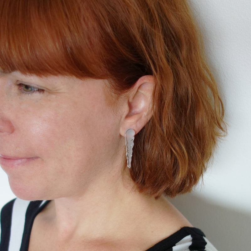 Boucles d’oreille glaçons transparents