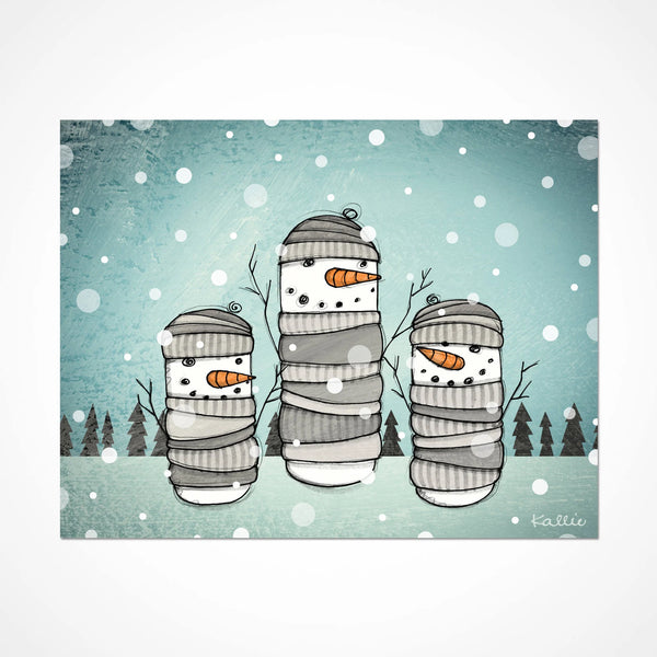 Carte bonhomme de neige d’hiver