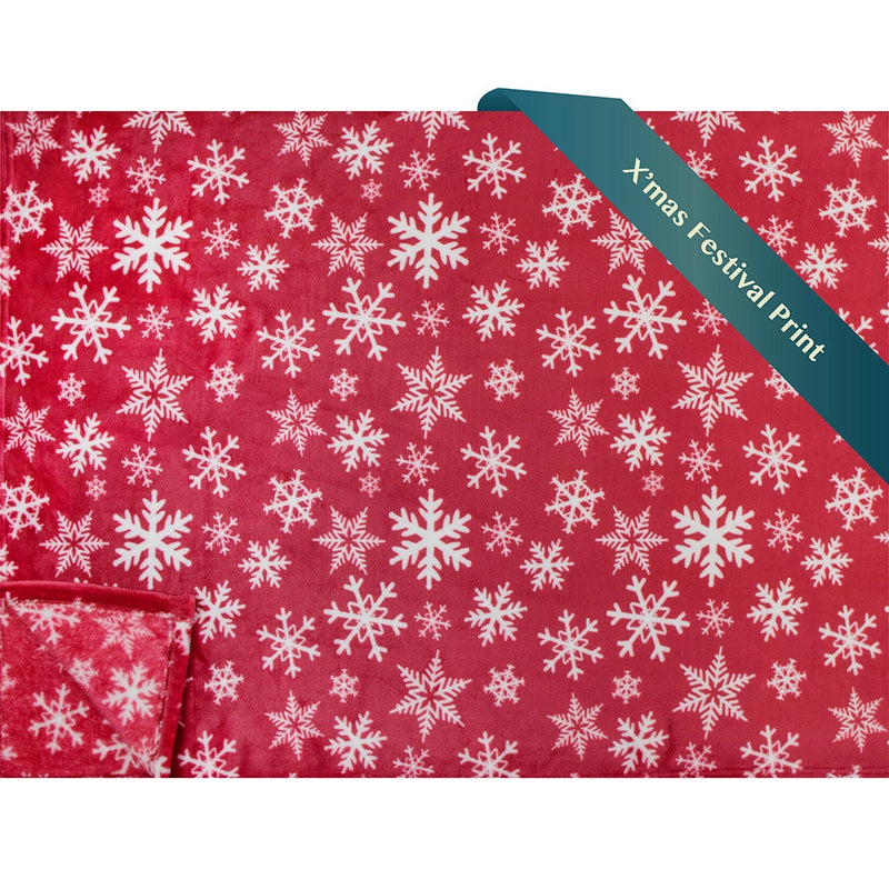 Couverture de Noël flocons de neige rouge