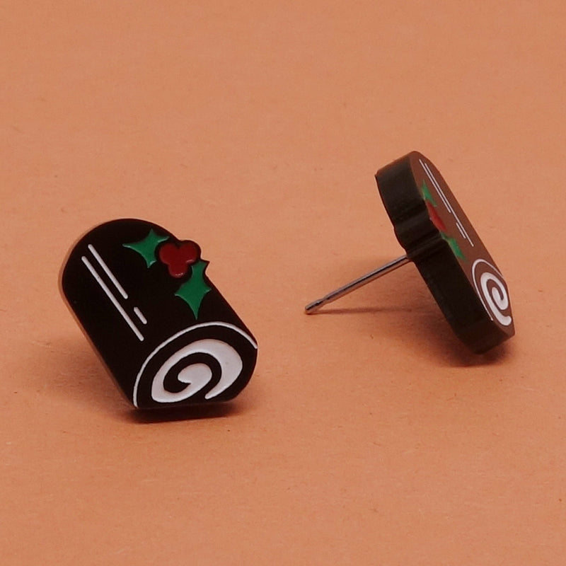 Boucles d’oreille bûche de Noël