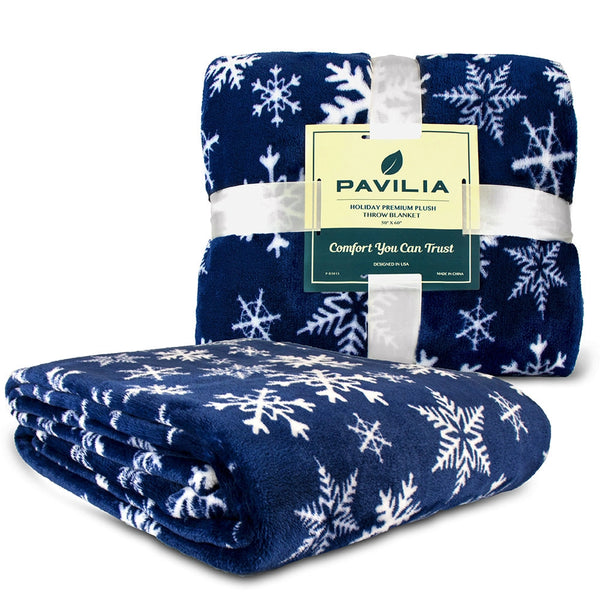 Couverture de Noël flocons de neige bleus