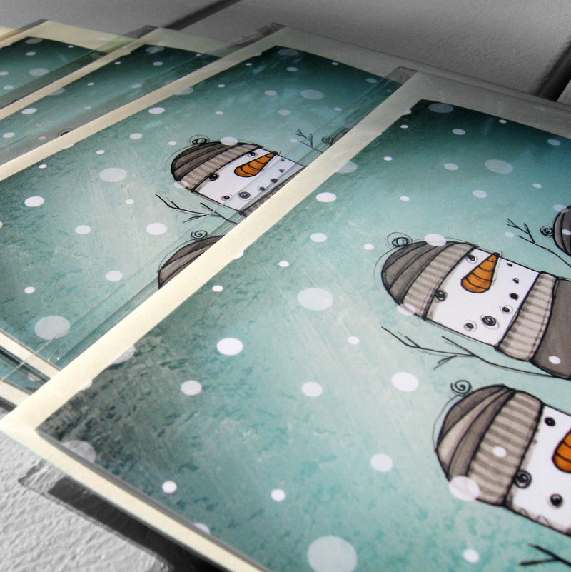 Carte bonhomme de neige d’hiver