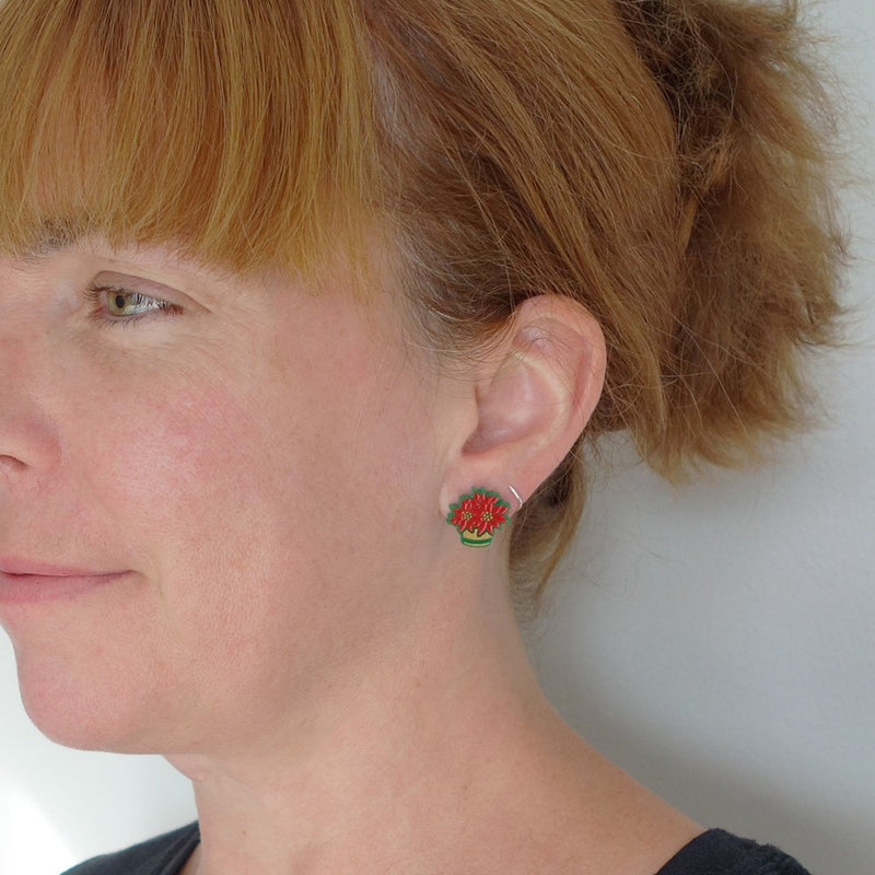 Boucles d’oreille poinsettias