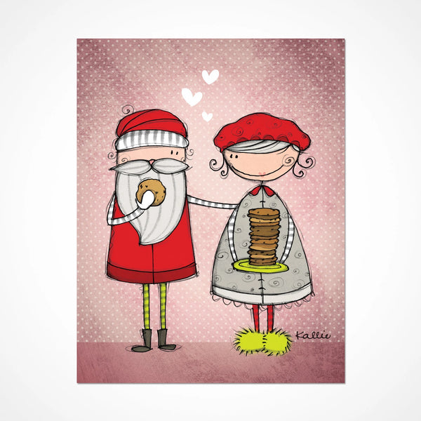 Carte père Noël et mère Noël