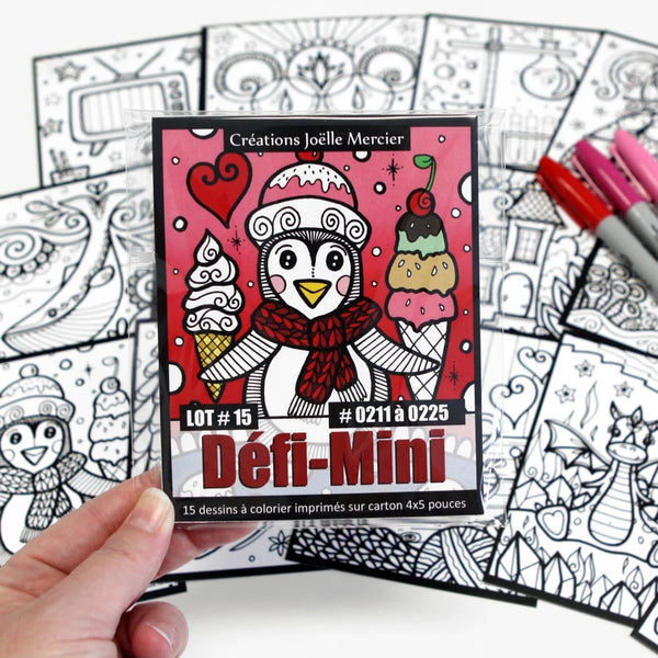 Coloriage défi-mini #15 pingouin