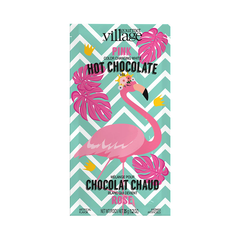 Chocolat chaud blanc flamant rose
