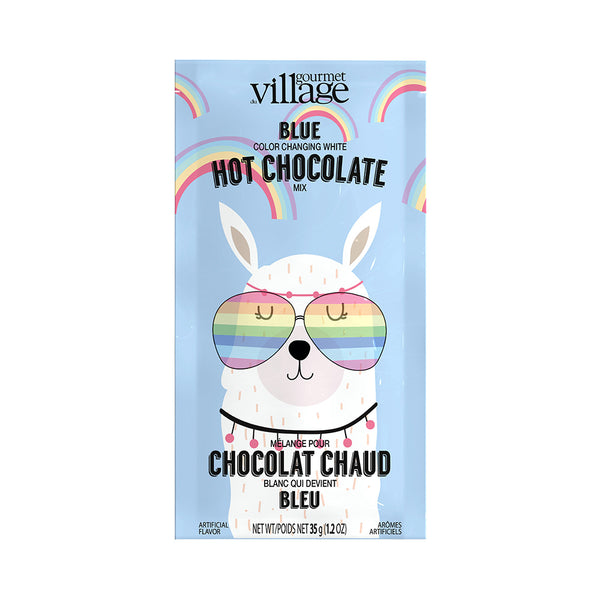 Chocolat chaud blanc lama bleu