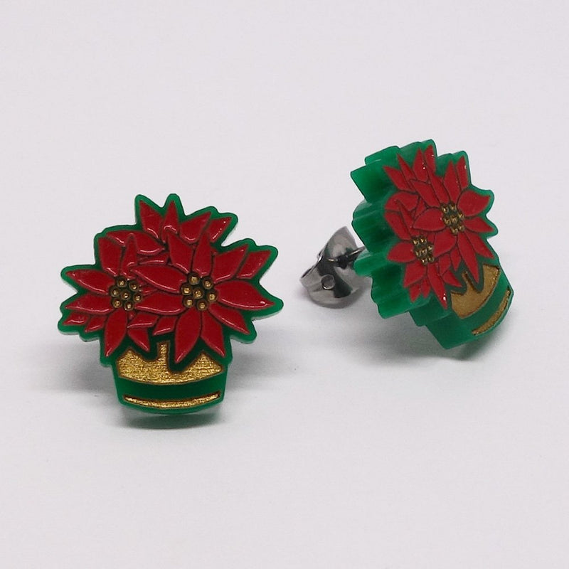 Boucles d’oreille poinsettias