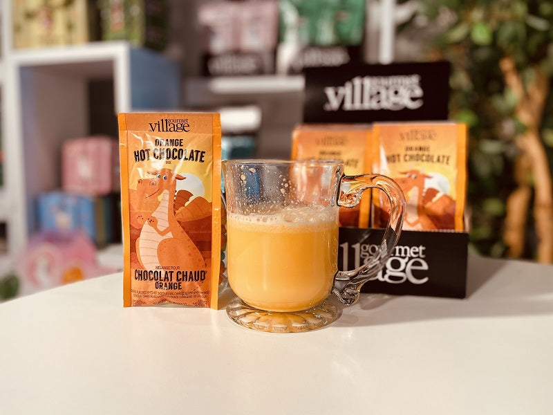 Chocolat chaud blanc dragon orange