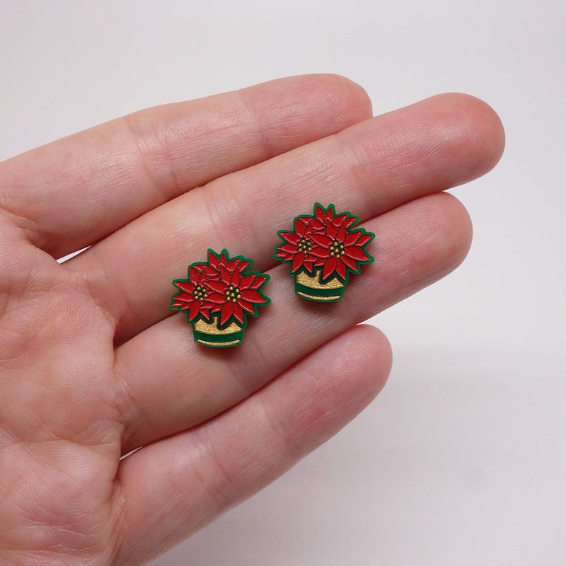 Boucles d’oreille poinsettias