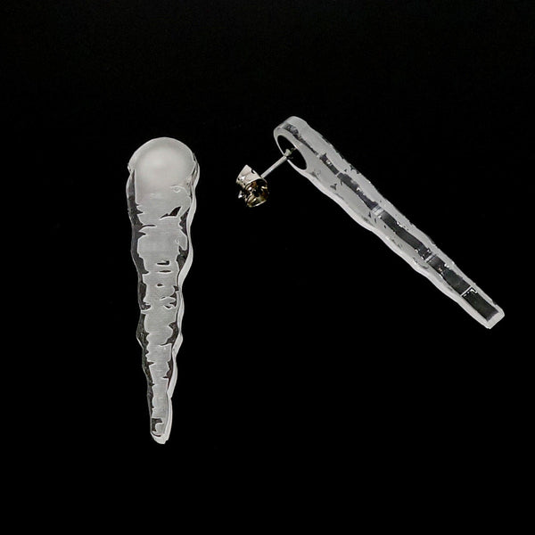 Boucles d’oreille glaçons transparents