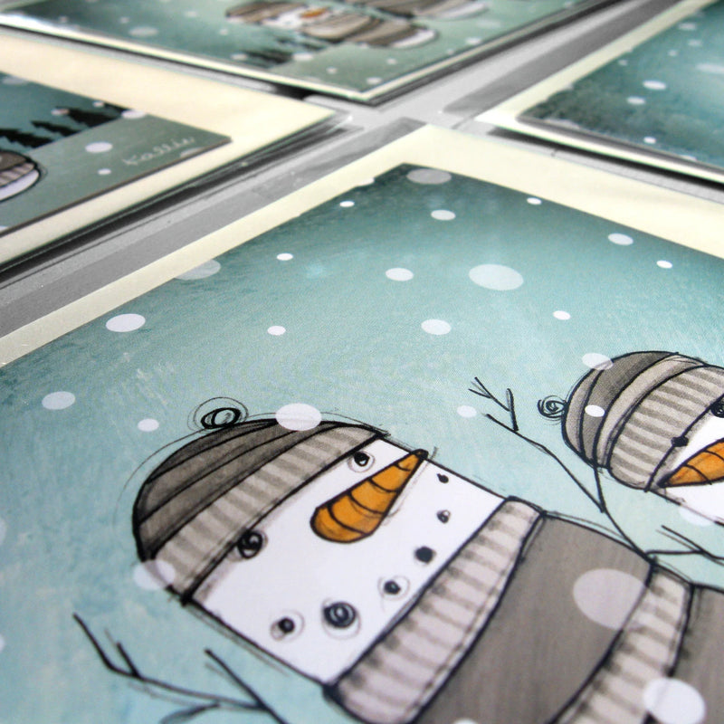 Carte bonhomme de neige d’hiver
