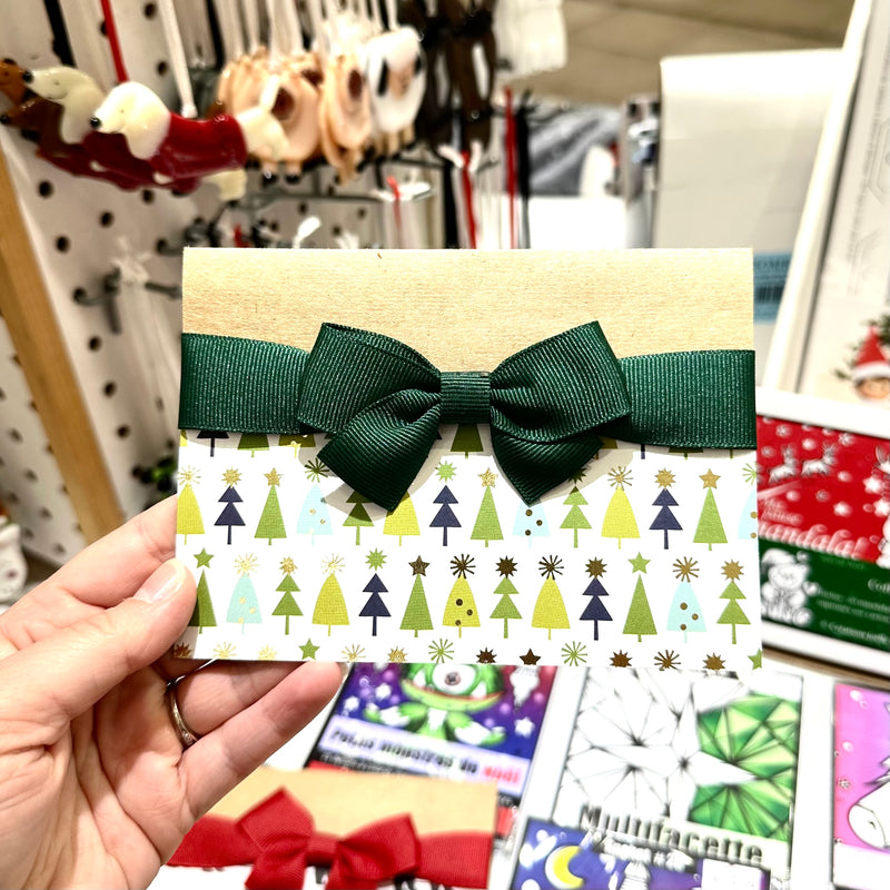 Carte de Noël sapins verts