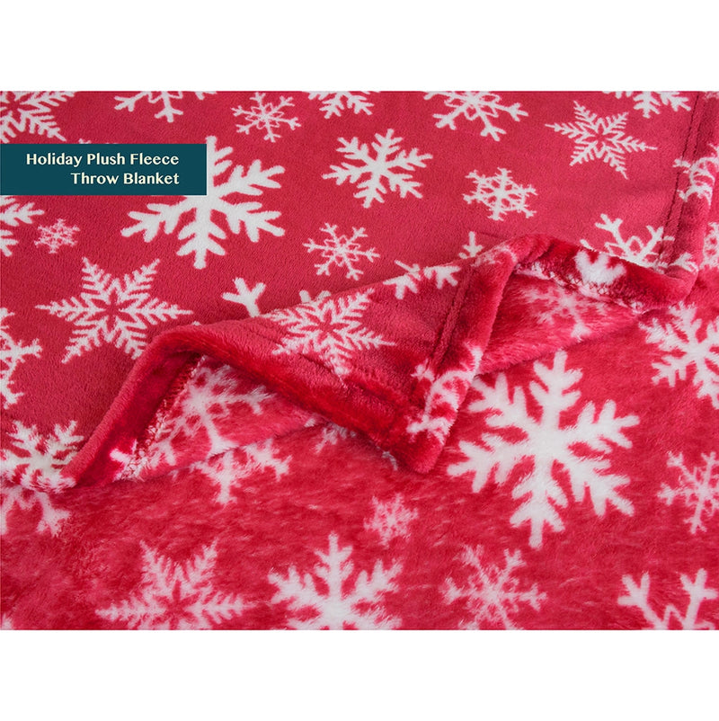 Couverture de Noël flocons de neige rouge