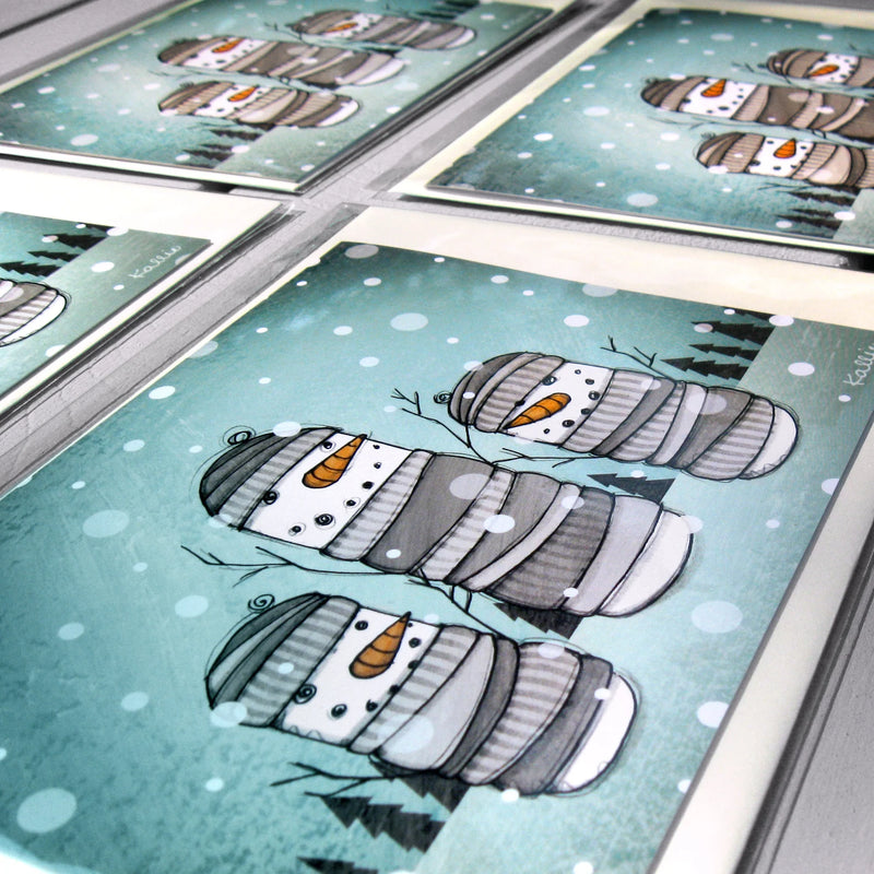 Carte bonhomme de neige d’hiver
