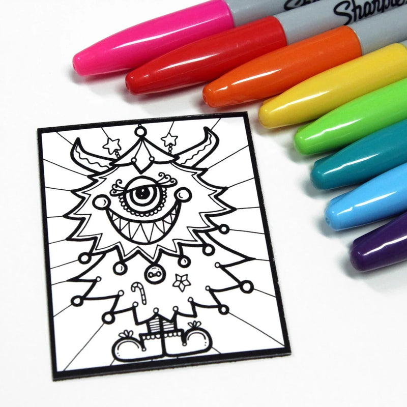 Aimant à colorier - Monstre Sapin