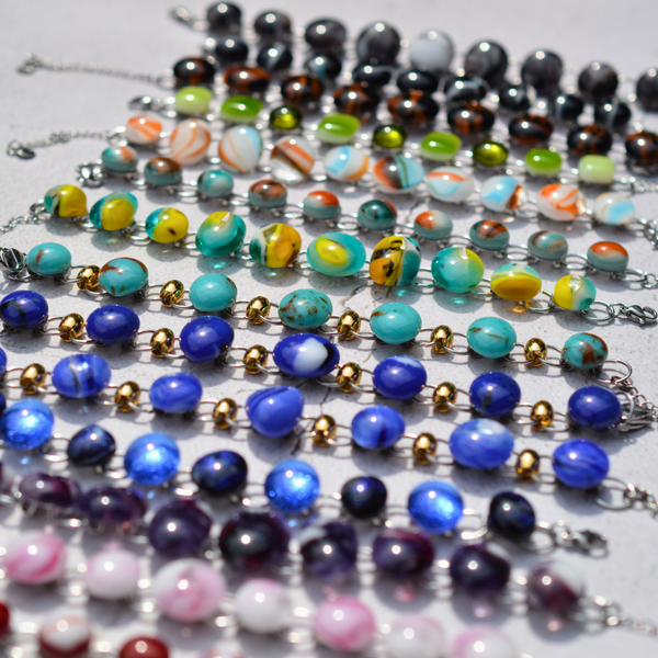 Bracelet Nuit Étoilée – Verre fusionné dichroïque - Collection Gemstones | Station pôle Nord | Boutique de Noël