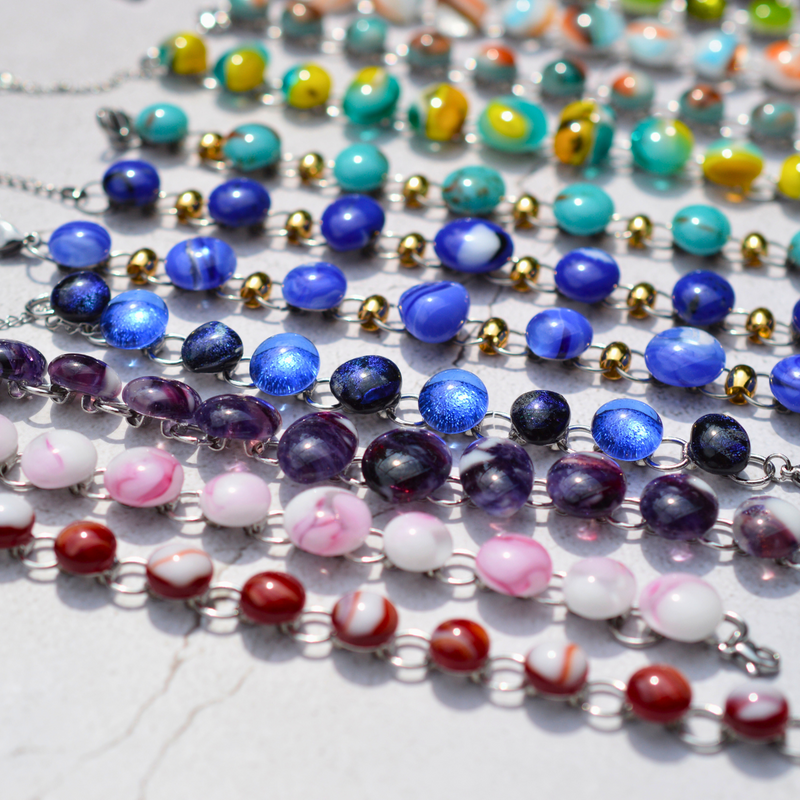 Bracelet Nuit Étoilée – Verre fusionné dichroïque - Collection Gemstones | Station pôle Nord | Boutique de Noël