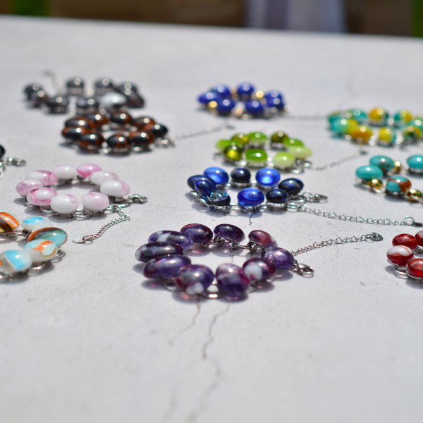 Bracelet Vert Pomme et Lumière – Verre fusionné - Collection Gemstones | Station pôle Nord | Boutique de Noël