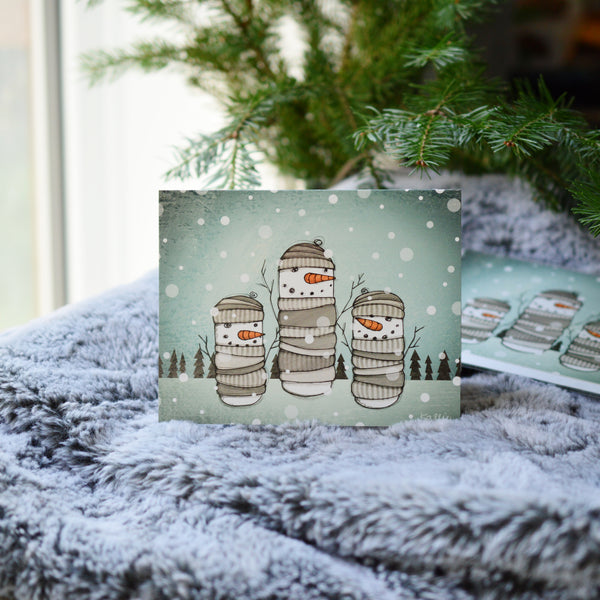 Carte bonhomme de neige d’hiver