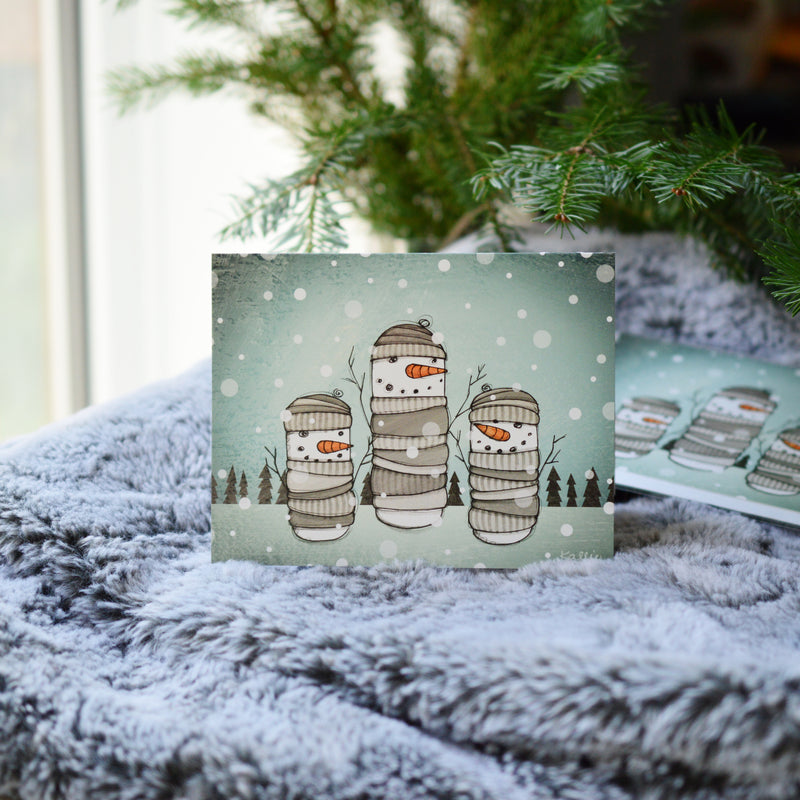 Carte bonhomme de neige d’hiver