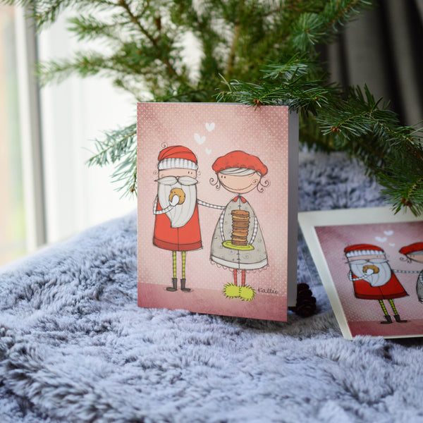 Carte père Noël et mère Noël