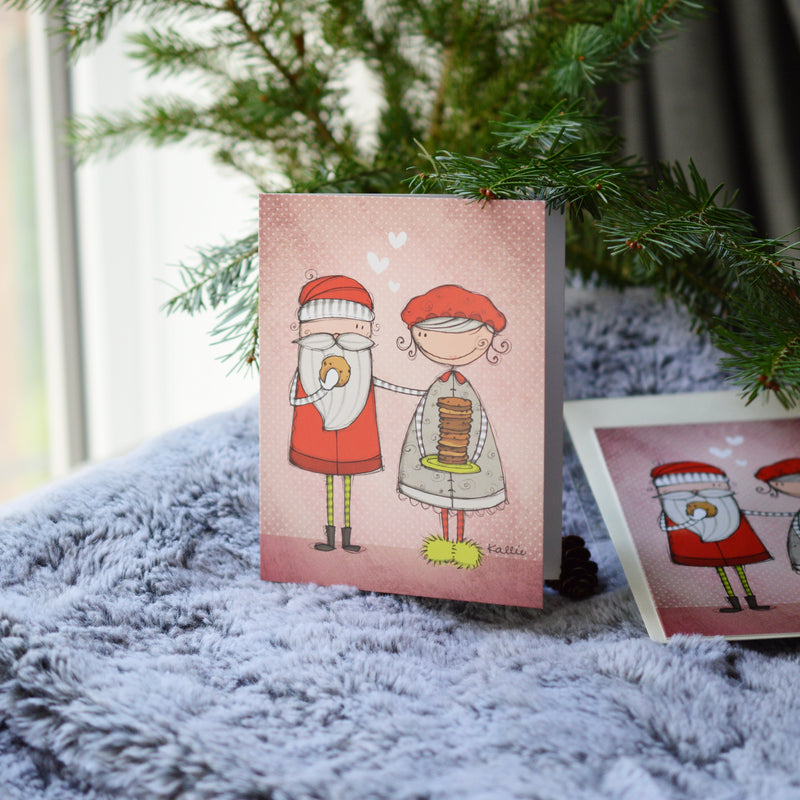 Carte père Noël et mère Noël