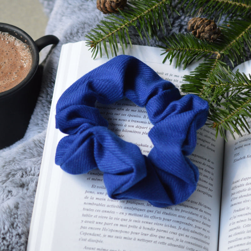 Chouchou pour cheveux bleu cobalt