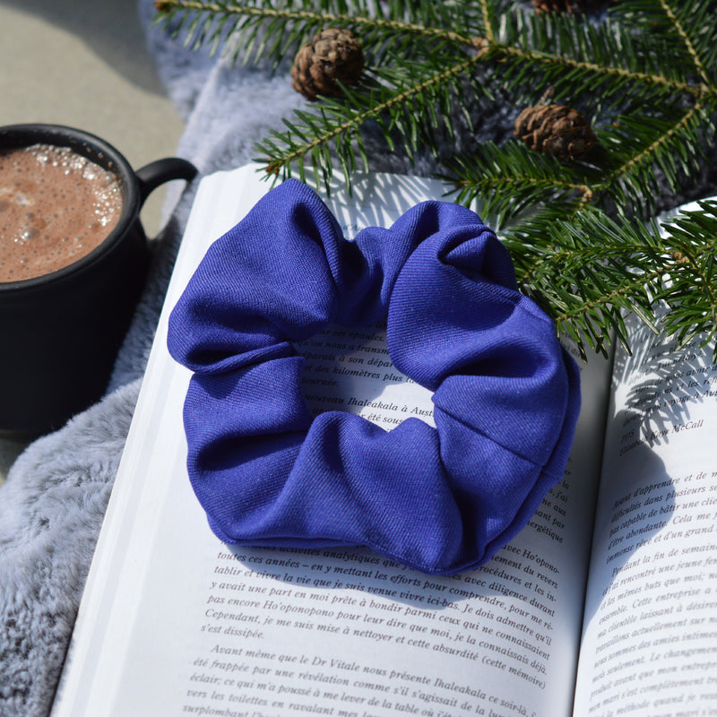Chouchou pour cheveux bleu mauve
