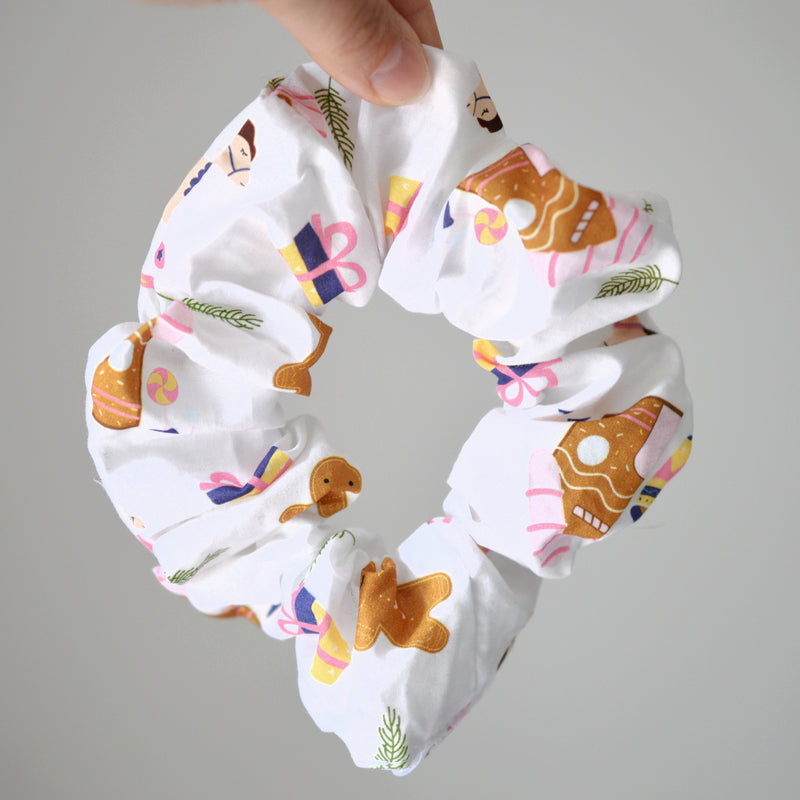Chouchou pour cheveux pain d’épices blanc