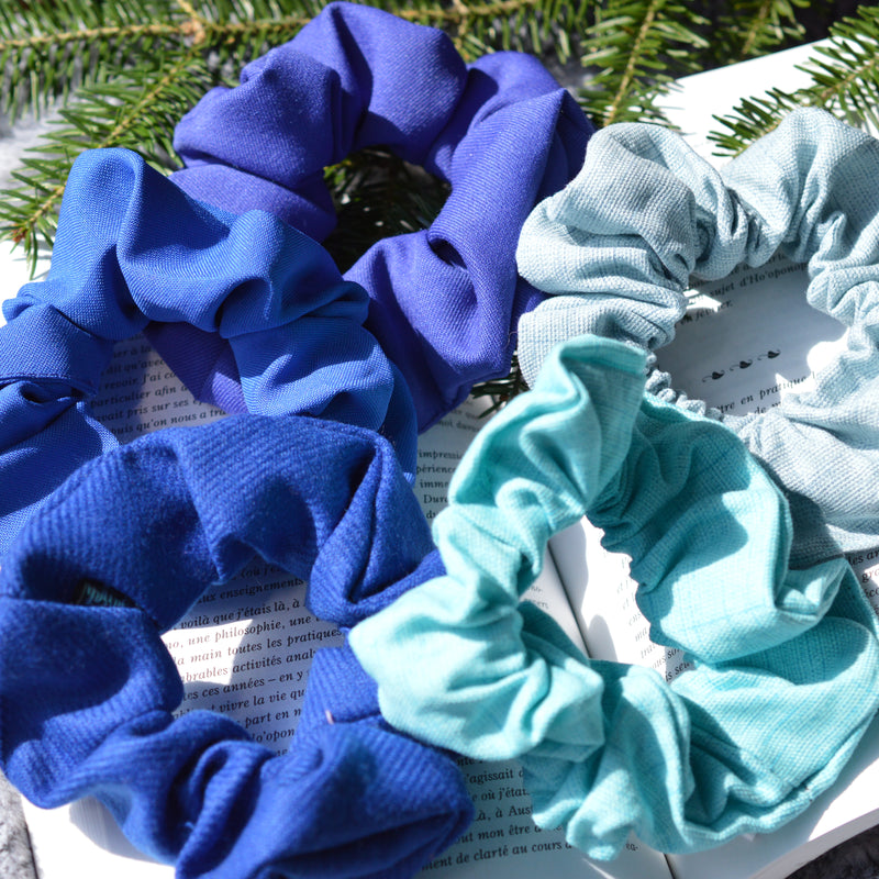 Chouchou pour cheveux bleu mauve