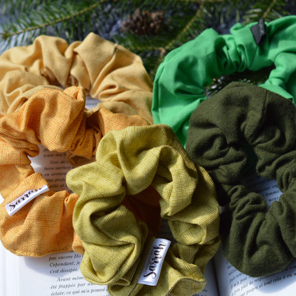 Chouchou pour cheveux jaune tournesol