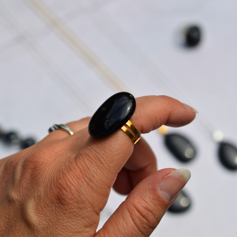 Onyx noir – Élégance et mystère - Collection Gemstones | Station pôle Nord | Boutique de Noël