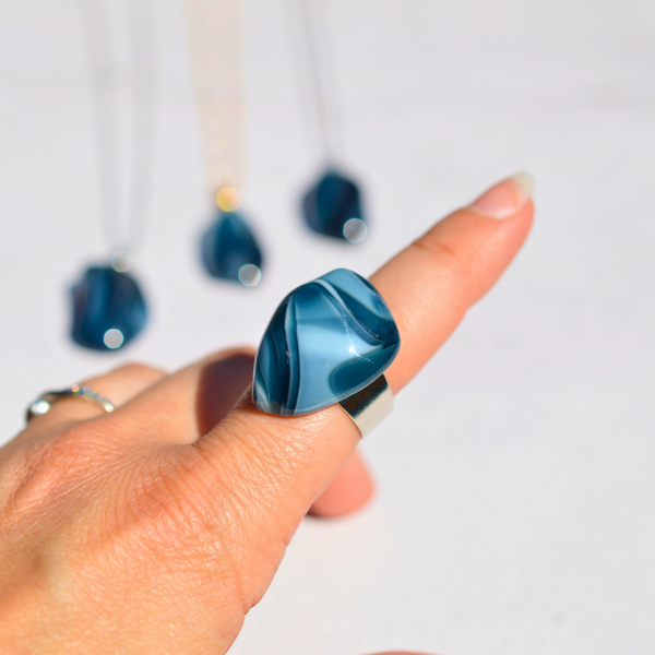 Agate mousse océan – Nature et liberté - Collection Gemstones | Station pôle Nord | Boutique de Noël
