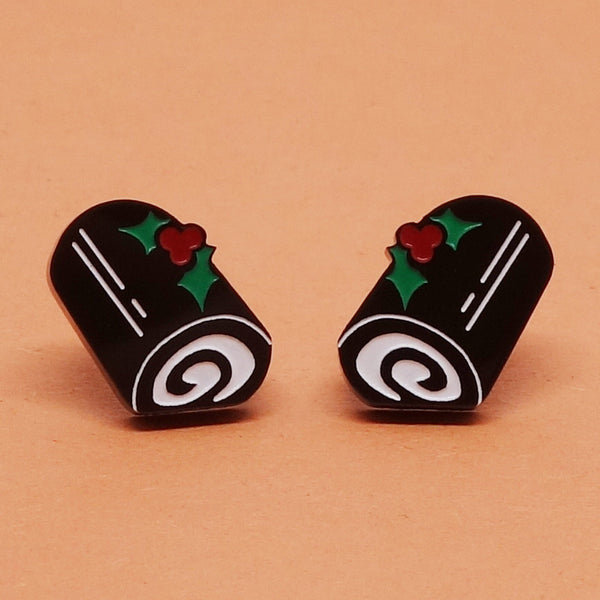 Boucles d’oreille bûche de Noël