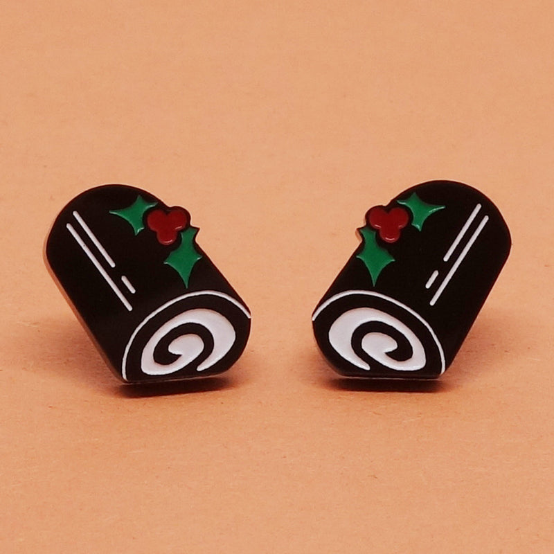 Boucles d’oreille bûche de Noël