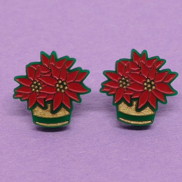 Boucles d’oreille poinsettias