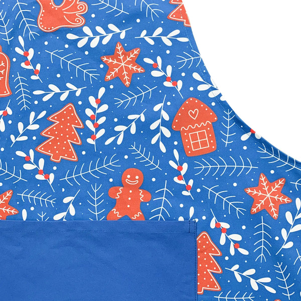 Tablier de Noël pour adultes biscuits de Noël bleu