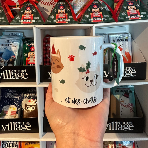 Tasse 11 oz folle de Noël et des chats
