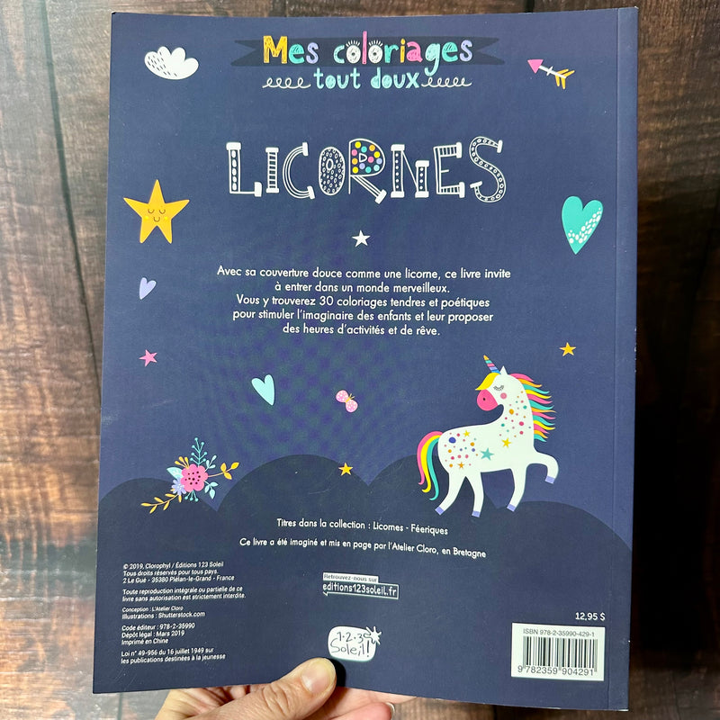 Livre coloriages tout doux Licornes