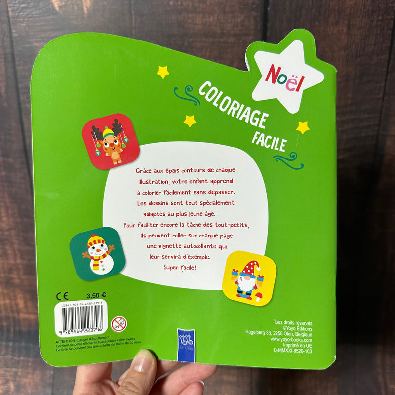 Livre le chat de Noël - coloriage facile