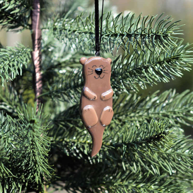Décoration de loutre à suspendre au sapin de Noël