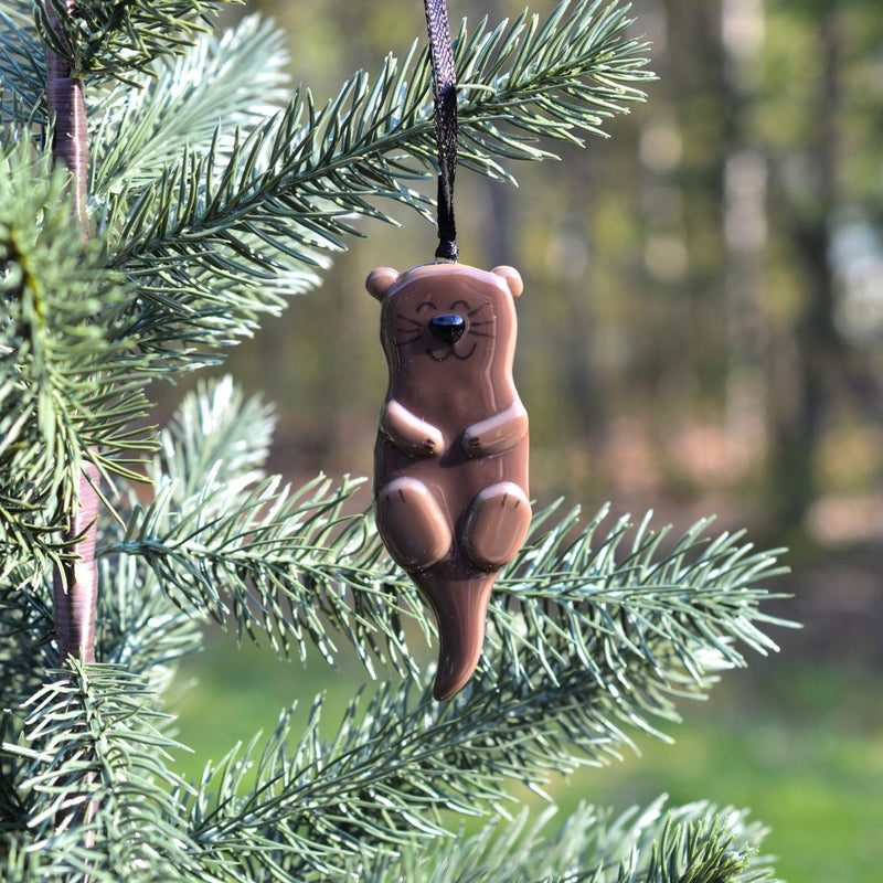 Décoration de loutre à suspendre au sapin de Noël