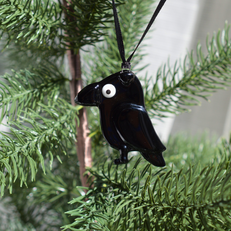 Décoration pour le sapin corbeau noir avec ou sans citrouille