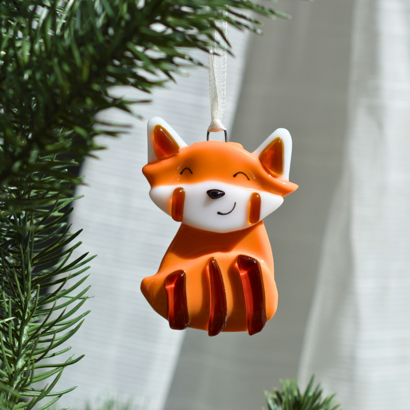 Panda Roux en verre à suspendre
