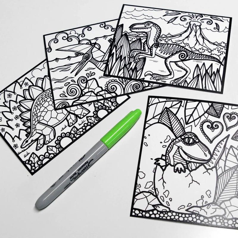 Coloriage défi-mini #10 Dinosaures