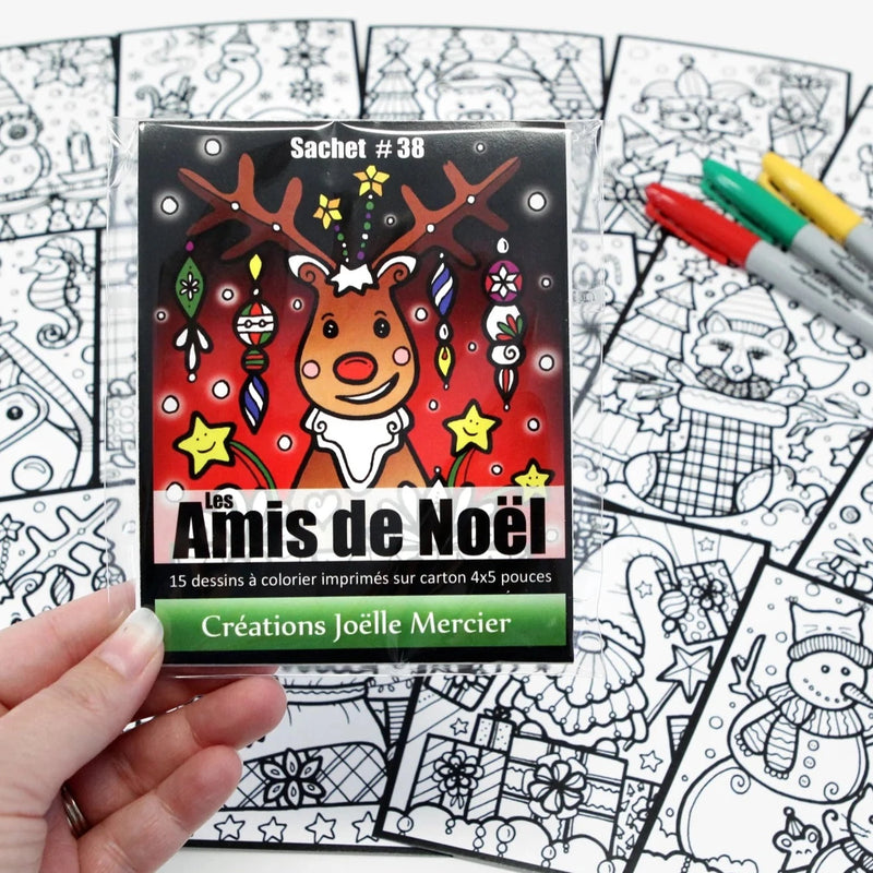 Coloriage défi-mini #38 Les amis de Noël