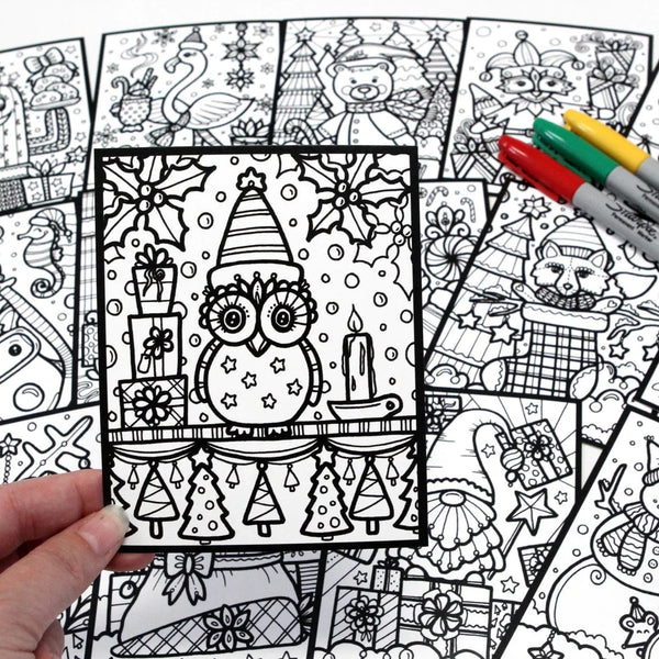 Coloriage défi-mini #38 Les amis de Noël