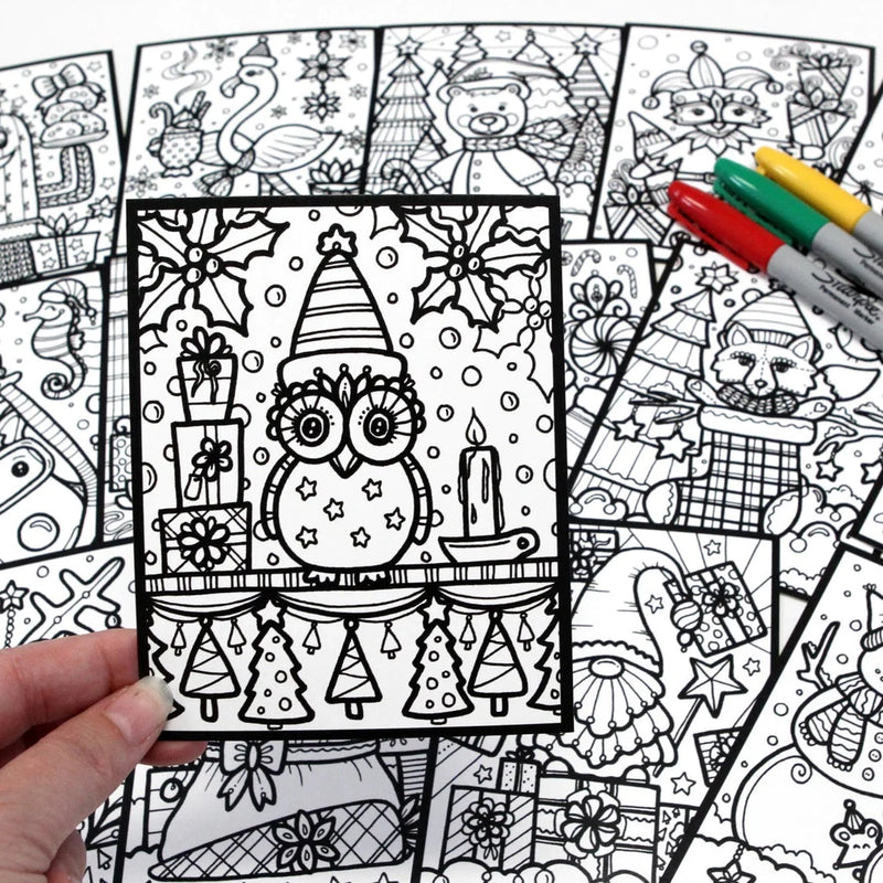 Coloriage défi-mini #38 Les amis de Noël
