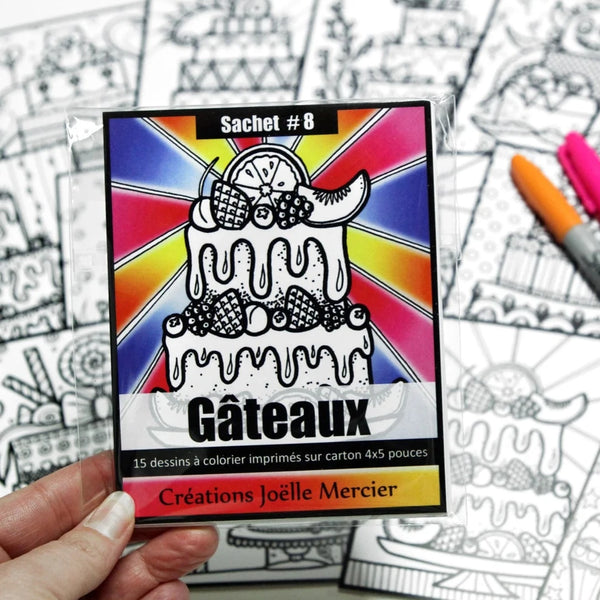 Coloriage défi-mini #8 Gâteaux